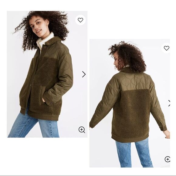 Madewell Jackets & Blazers - Madewell Olive Green Hybrid Sherpa Jacket NWT Medium